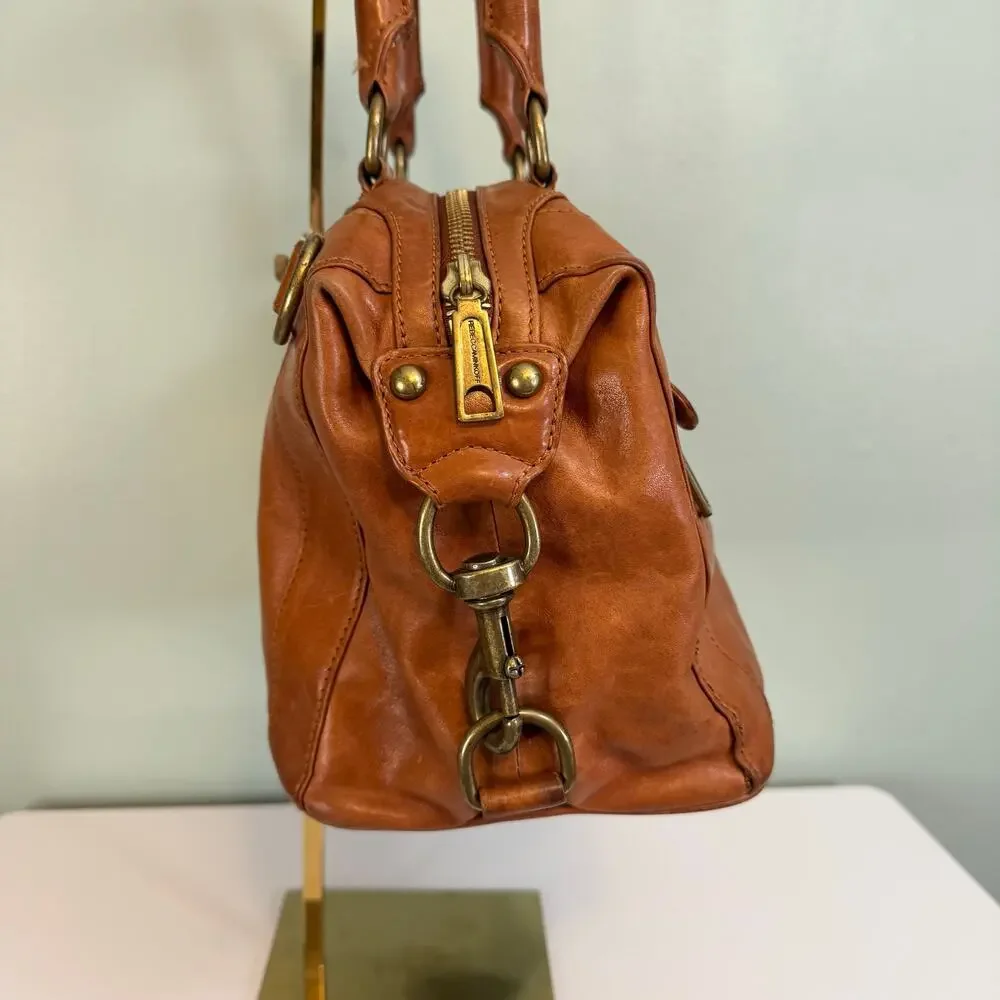 Rebecca Minkoff Mini Morning After Bag MAB Leather Satchel Handbag Brown